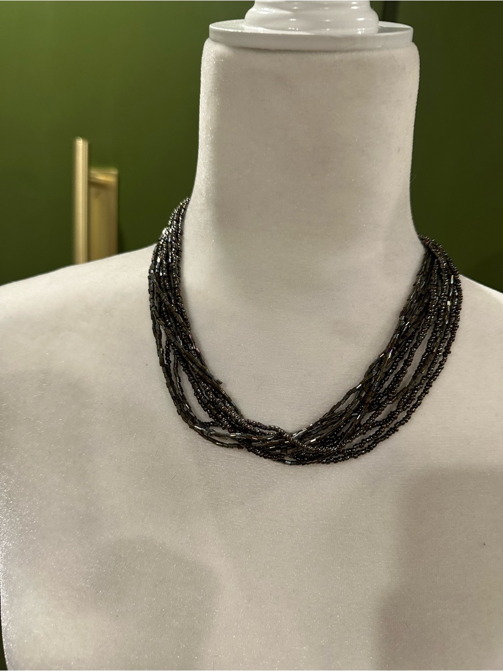 Premier black bead necklace